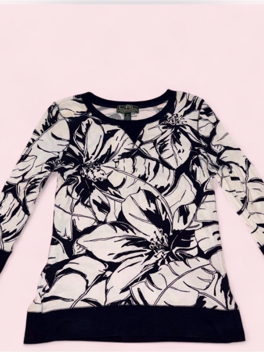 Active Ralph Lauren women's tropical floral waffle-knit thermal